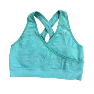 Gymshark Teal Camo Sports Bra
